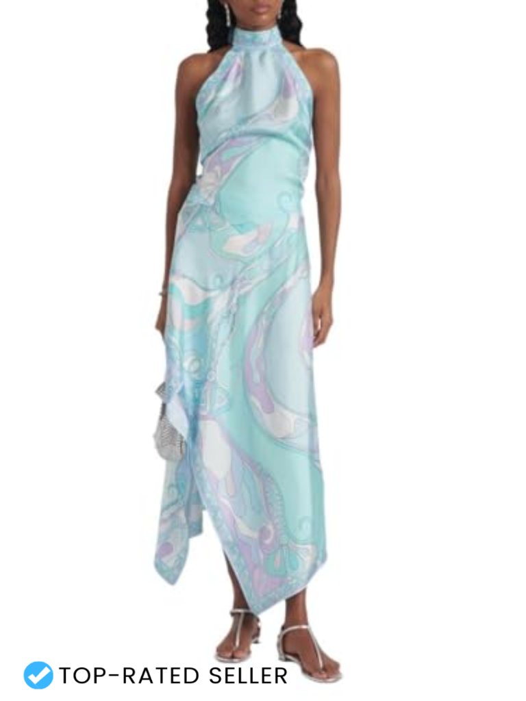 Women's 2 Piece Satin Skirt Set With Backless Top & Irregular Midi Skirt